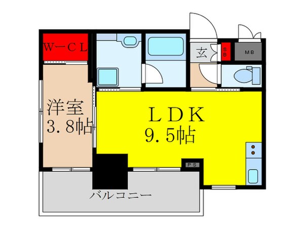 ノルデンタワ－江坂プレミアムの物件間取画像